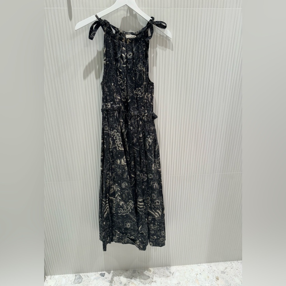 This is a black and cream flower Ulla Johnson dress.